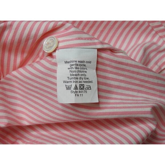 J.Crew Haberdashery Women’s Button Down Shirt XS Pink White Striped Stretch Cott - Picture 4 of 7